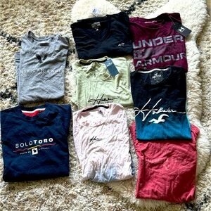 Mixed lot men’s tees small medium American Eagle Hollister under armour